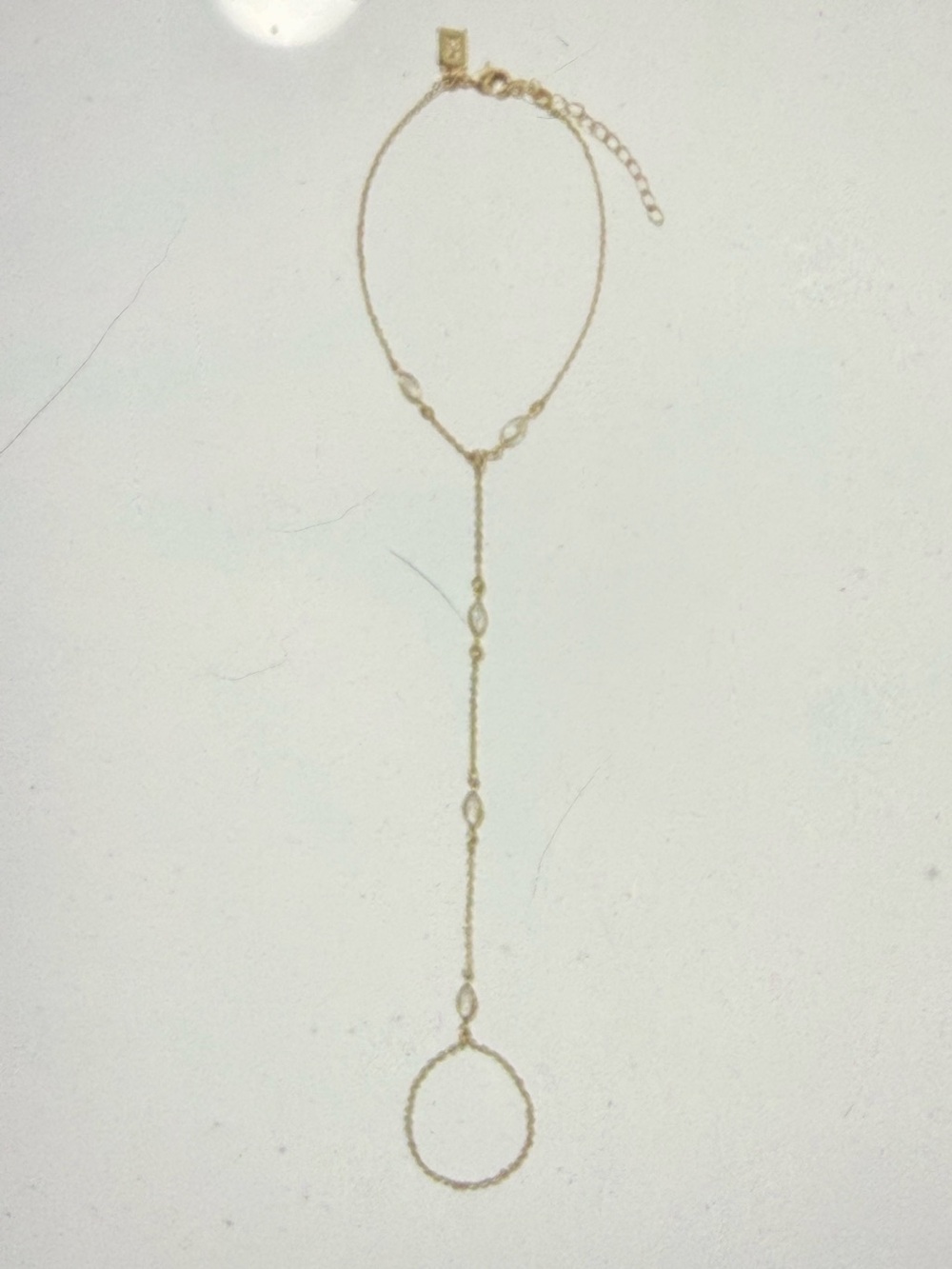 Crystal Haze Delicate Gold-Tone Hand Chain Bracelet - Women Jewelry